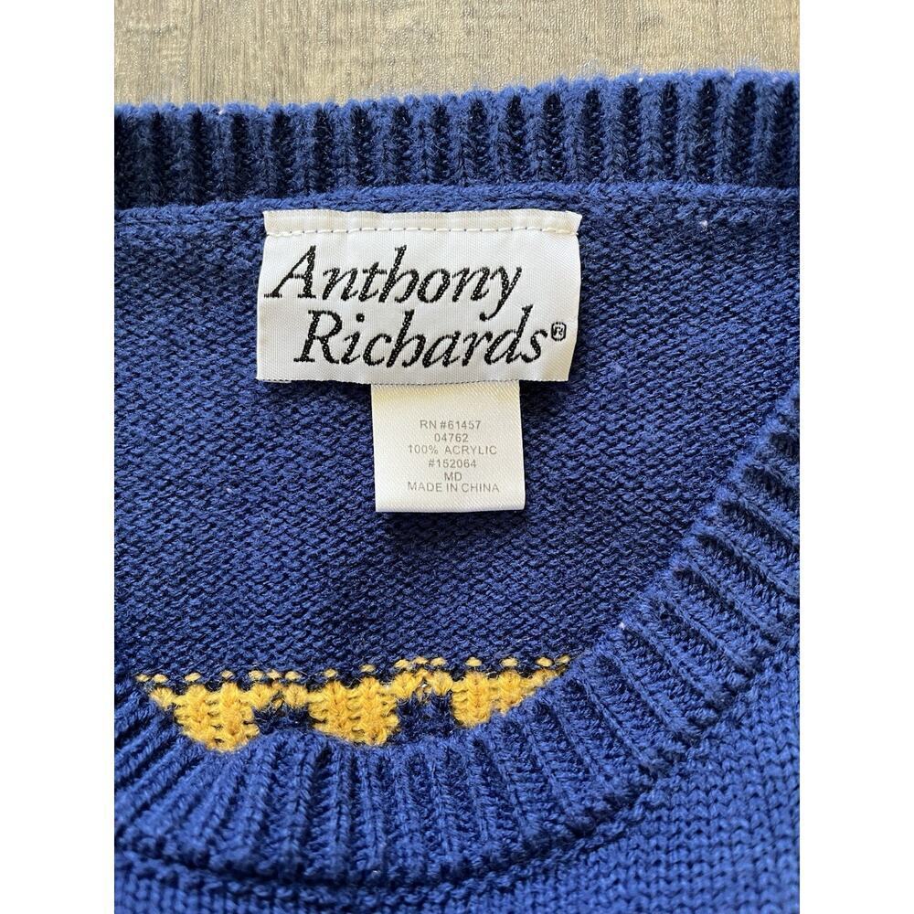 Anthony Richard’s VTG Women Nordic Fair Isle Snowflake Knit Sweater Blue Size M - Picture 3 of 8